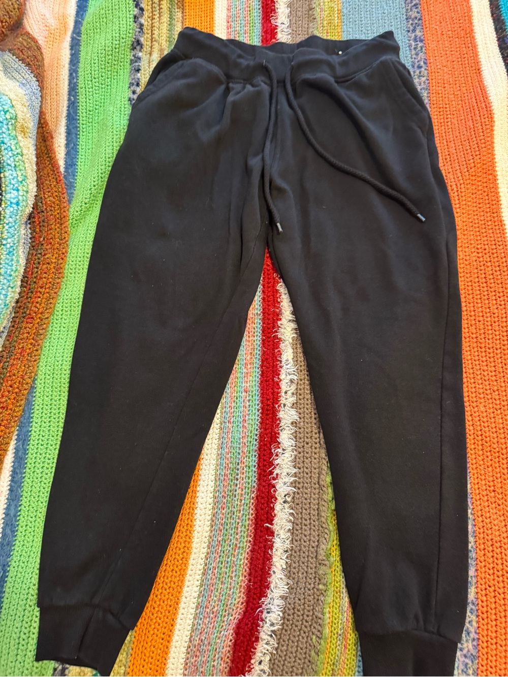 Reflex Black Elastic Waist Drawstring Track Joggers